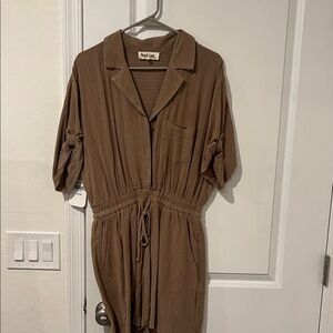 Mocha Button-Up Jumpsuit